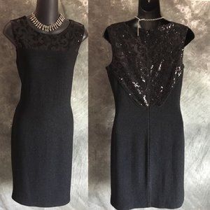 St John evening black shimmer knit dress size 6